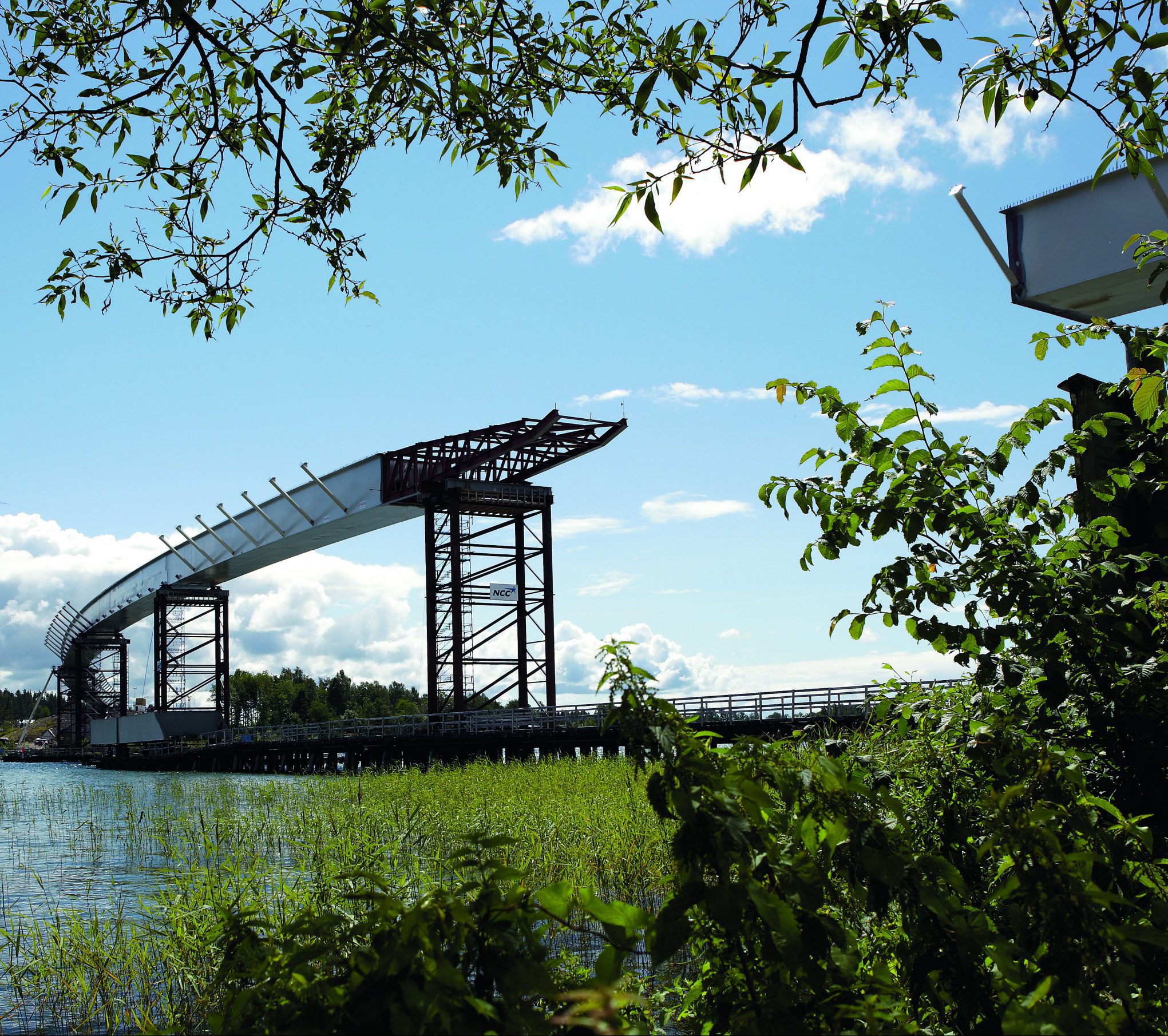 A bridge structure being built